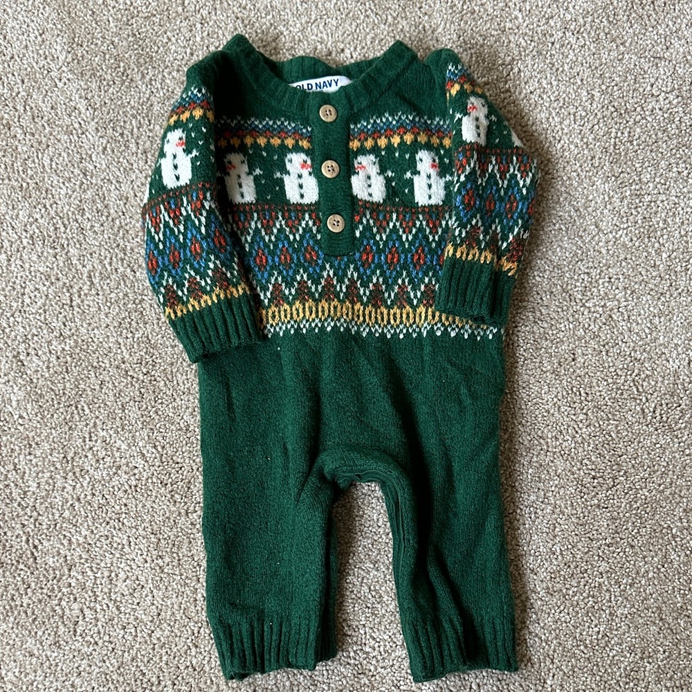 Old Navy Green Knit Baby Sweater